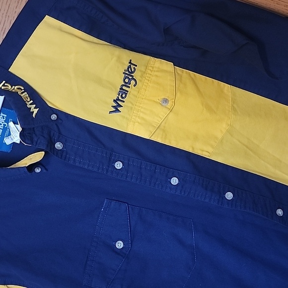 Vintage‎ Wrangler Shirt Kids Size XL 14-16 Rodeo Cowboy Western Button Down EUC - Picture 2 of 10